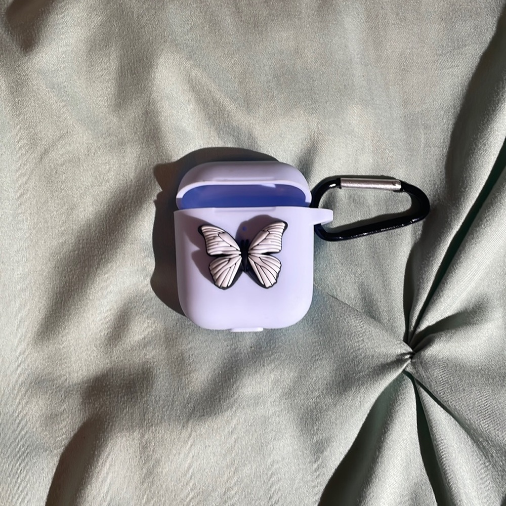 Baby blue butterfly AirPod case